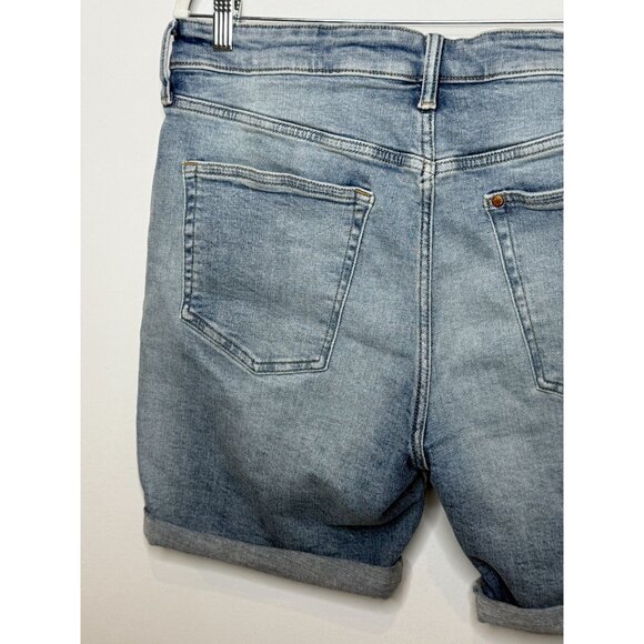 H and M Shorts Mens Denim Jean Short Slim Fit Sz 36 Jorts Cuff Stretch Light - Picture 7 of 15